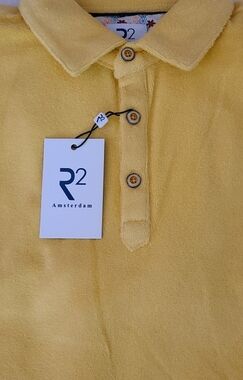 R2 Yellow Men's Polo with Wooden Buttons